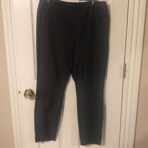 CAbi Black and White Polka Dot Cropped Pants
